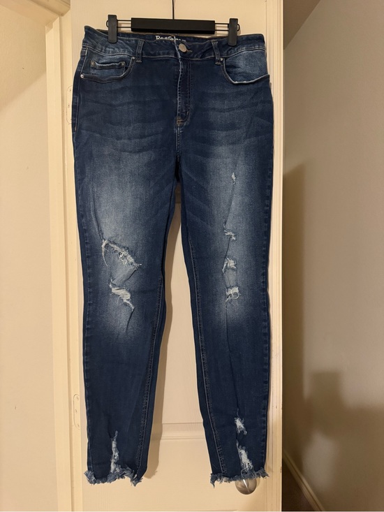 Resfeber Denim - Women's Dark Blue Distressed Skinny Jeans